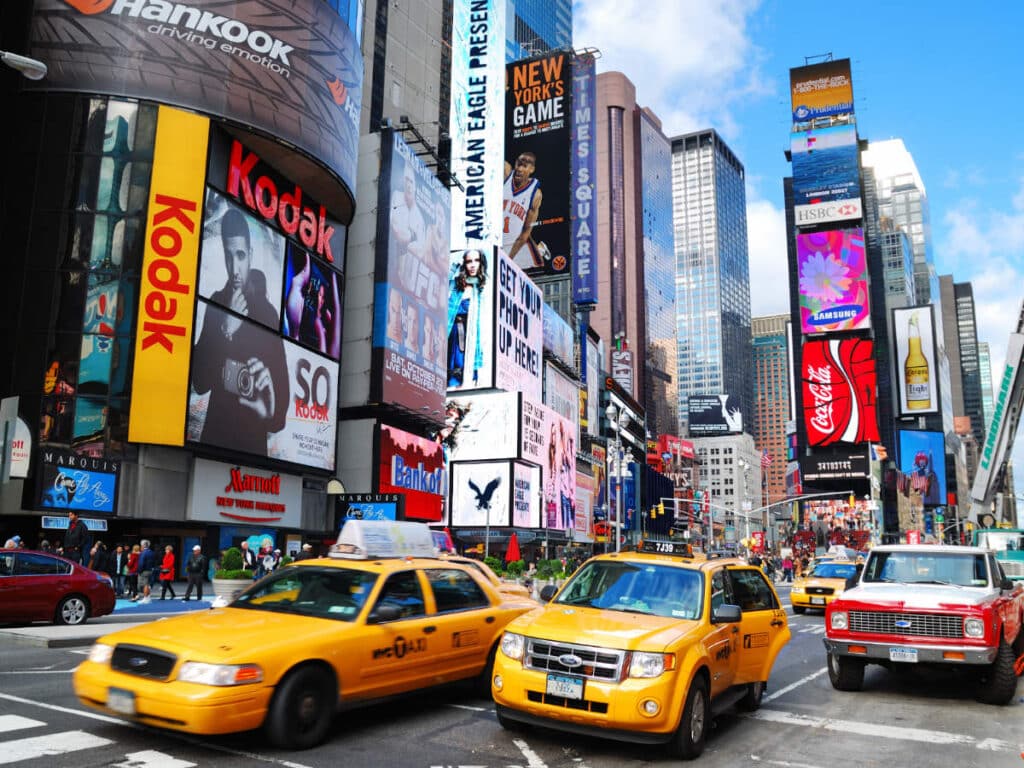 Billboards and cars at the Times Square