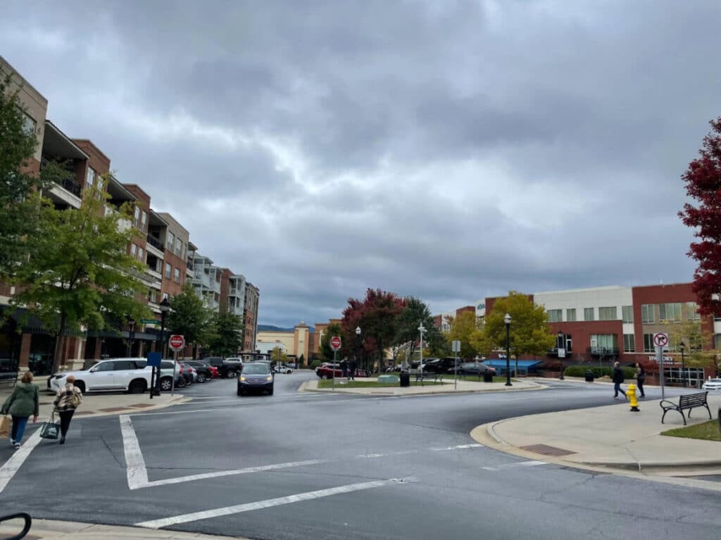 Dark clouds over the Biltmore Park in South Asheville