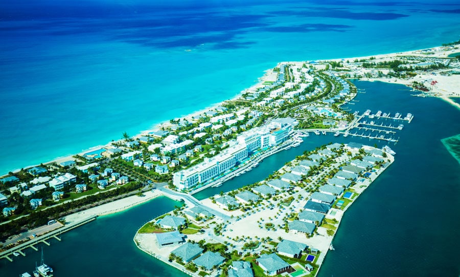 Aerial view of the Bimini Island