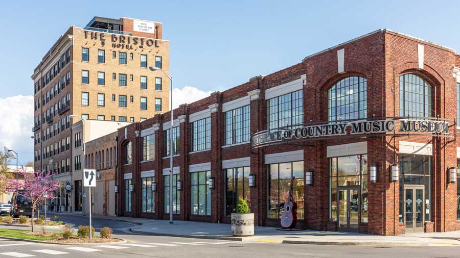 The Birthplace of Country Music Museum building from the outside