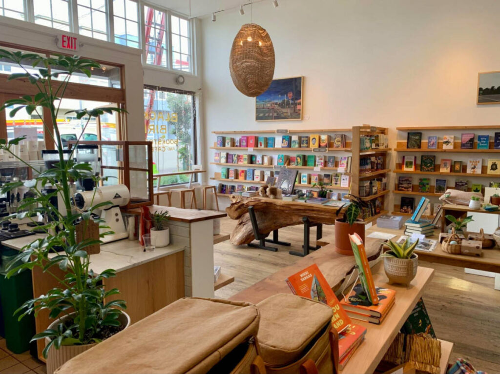 View of the interior of Black Bird Bookstore and Café