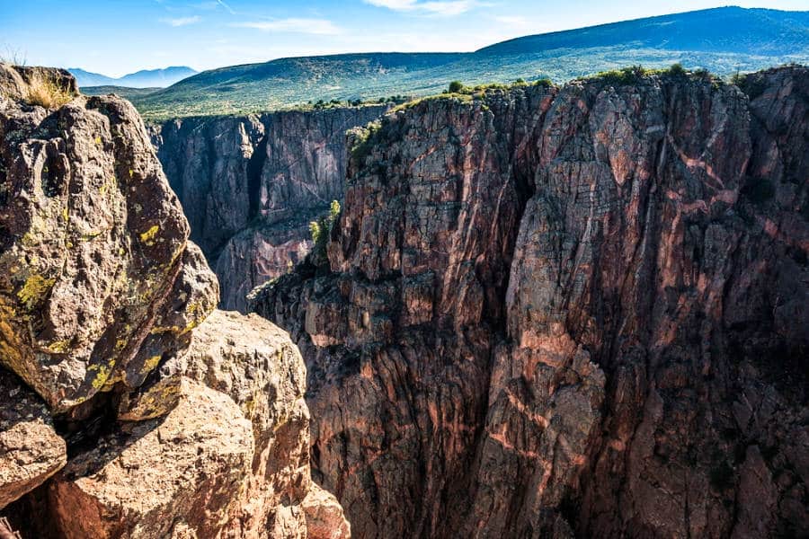 View of the cliff of Black Canyon of the Gunnison National Park