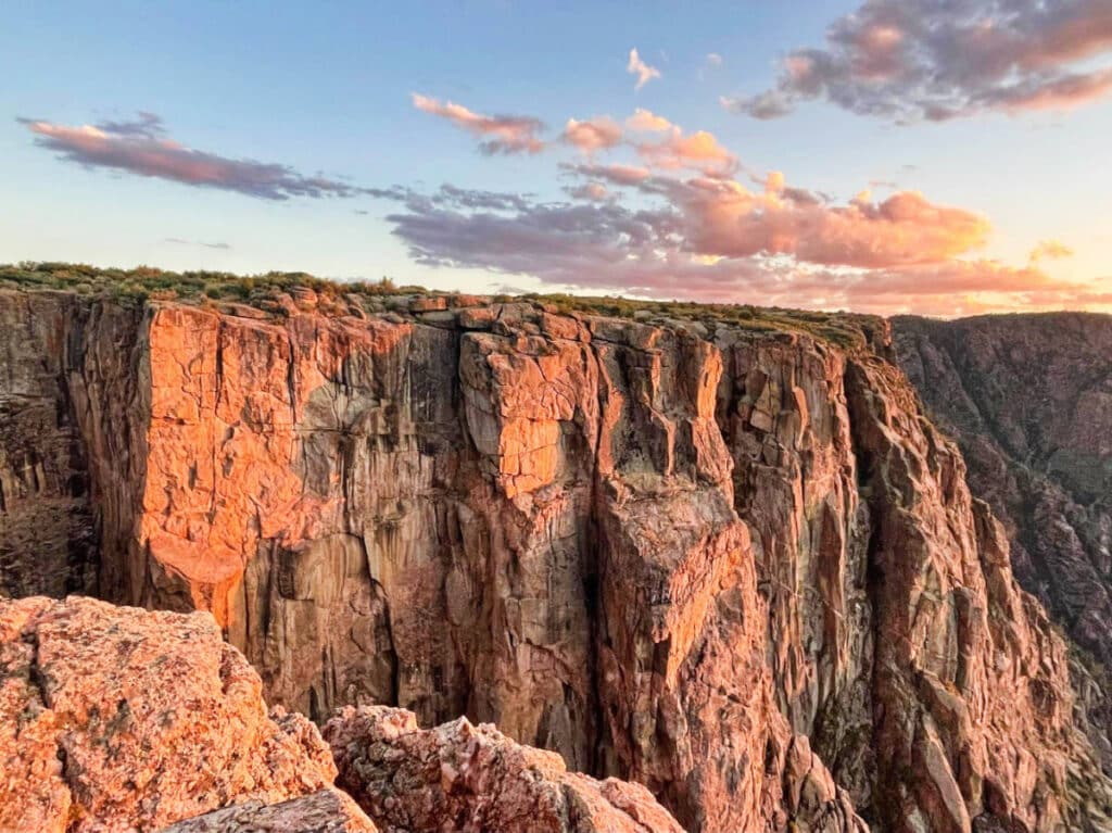 Scenic view at the Black Canyon of the Gunnison National Park during sunset