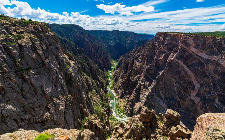 Overlooking view of the river from the Black Canyon of the Gunnison