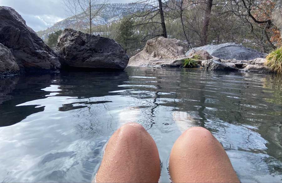 The author soaking at the Black Rock Hot Springs
