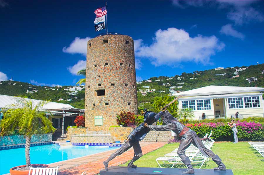 View of an old watchtower called Blackbeard's Castle