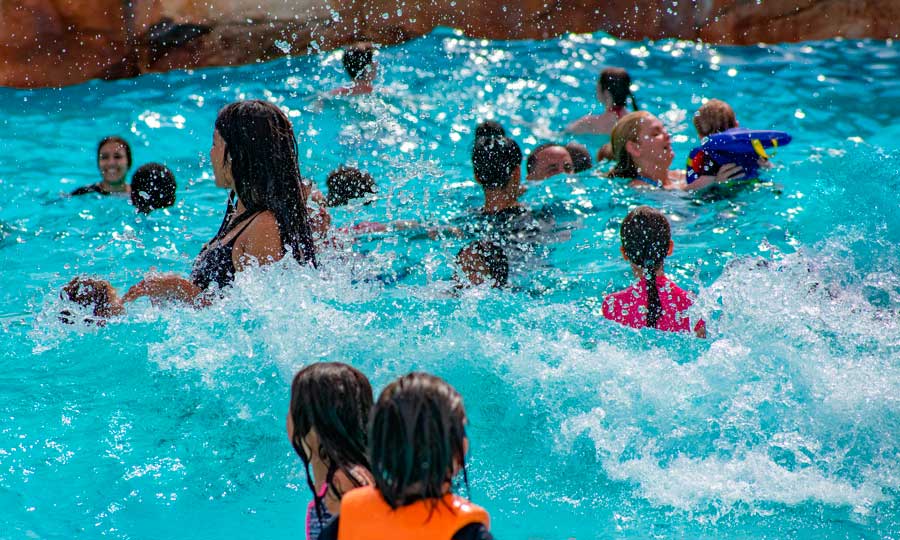 View of people enjoying their swim in Blizzard Beach