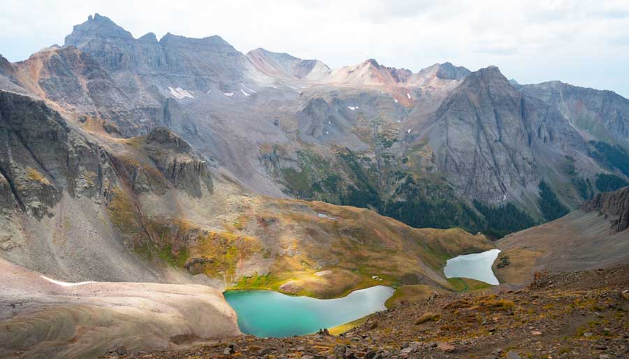 Overlooking view from the Blue Lakes Trail
