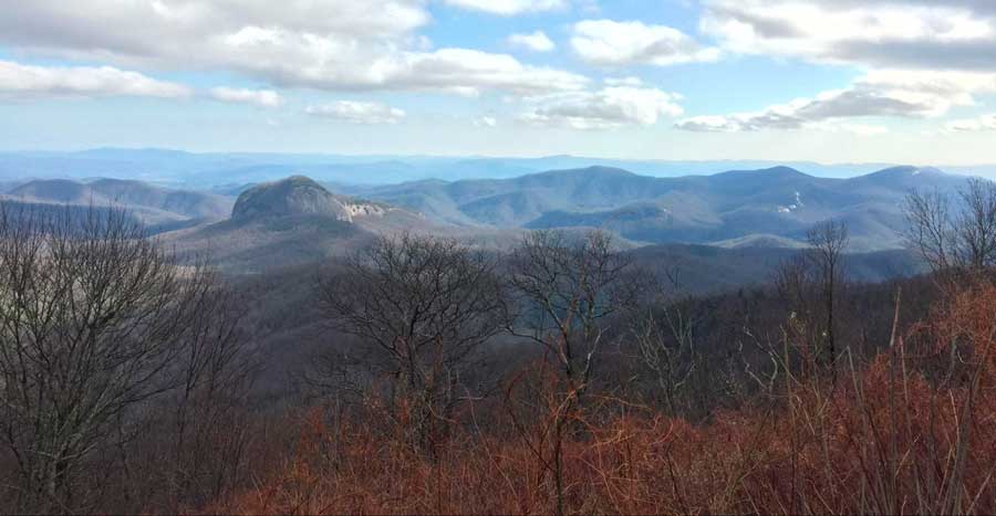 View of the Blue Ridge Mountains during winter season