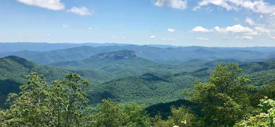 The Blue Ridge Parkway view during summertime