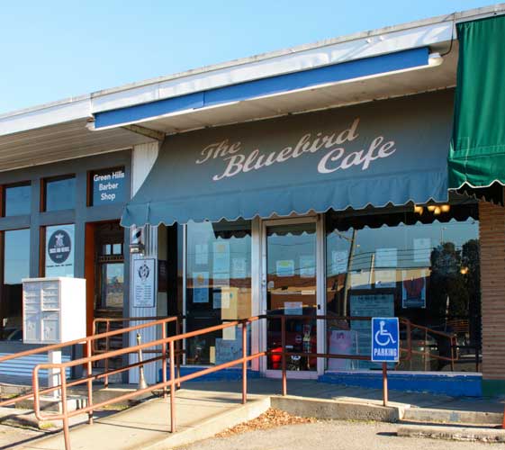 View of the Bluebird Cafe from the outside