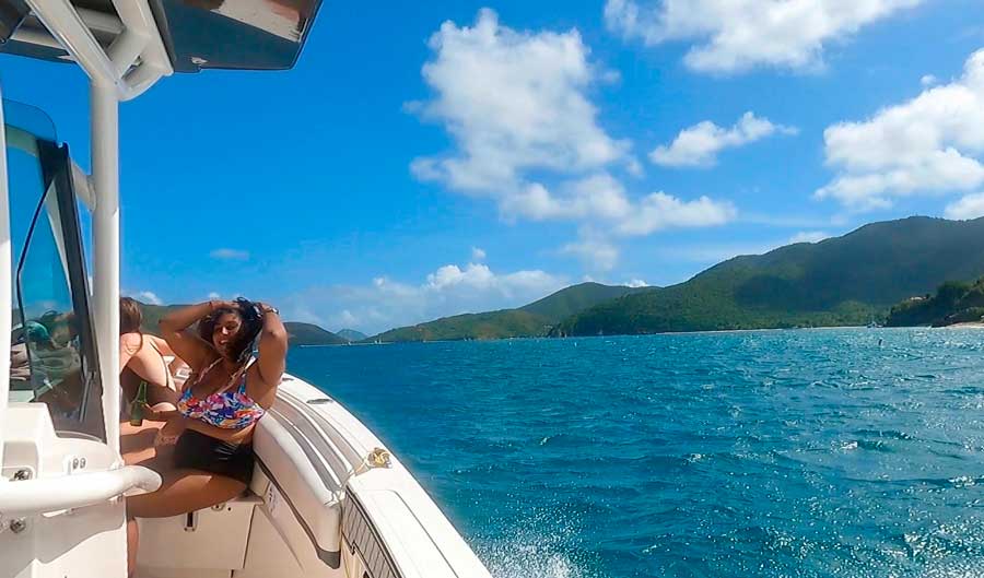 View of St. John while on a boat