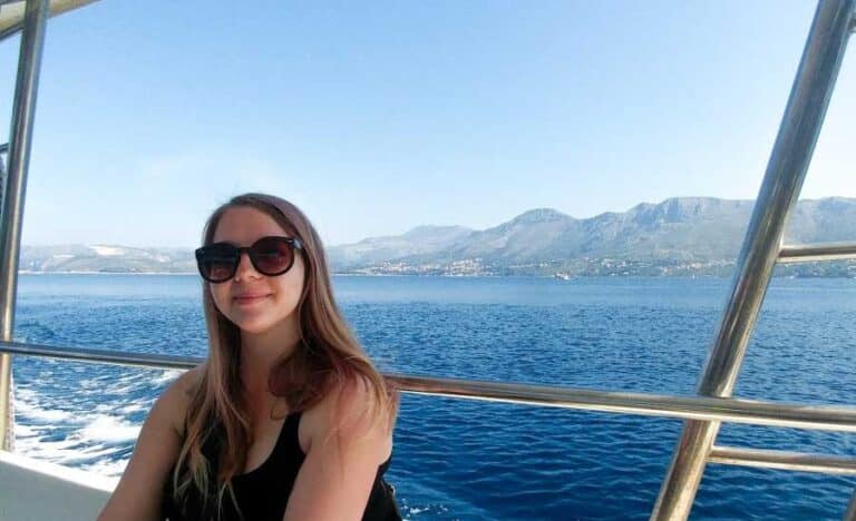 The author, Taylor Herperger on a boat ride in Croatia