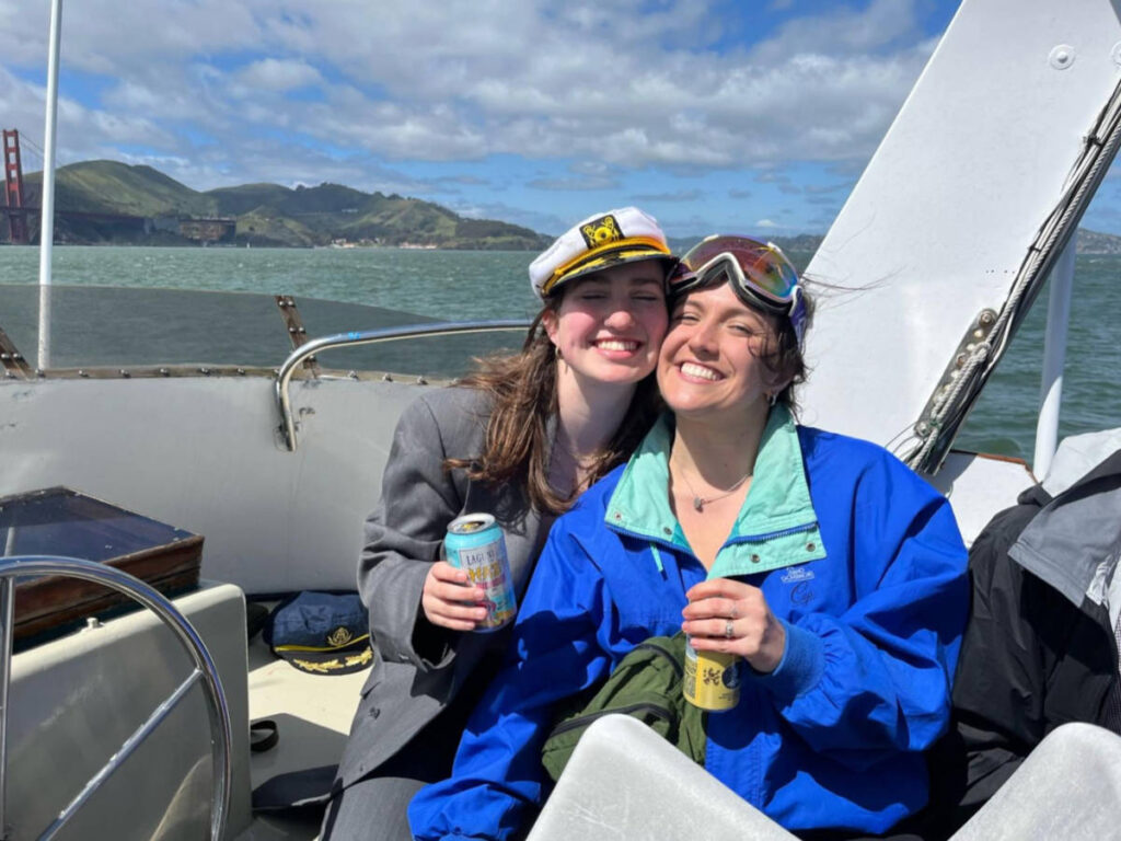 The author, Laura McFarland celebrating her birthday on a Boat Tour on the Bay
