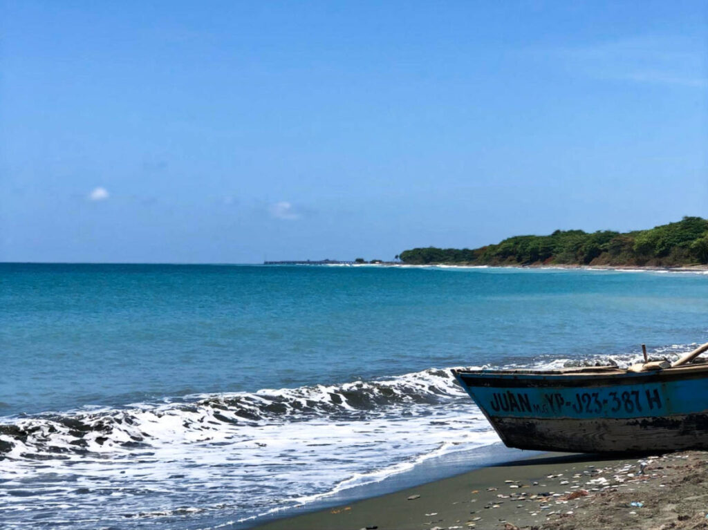 A boat on the shoreline of Dominican Republic
