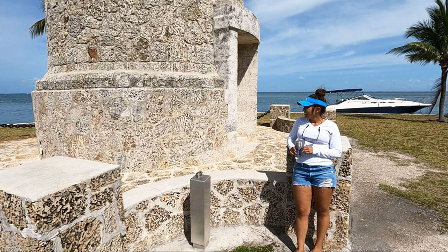 The author's wife in Boca Chita Key