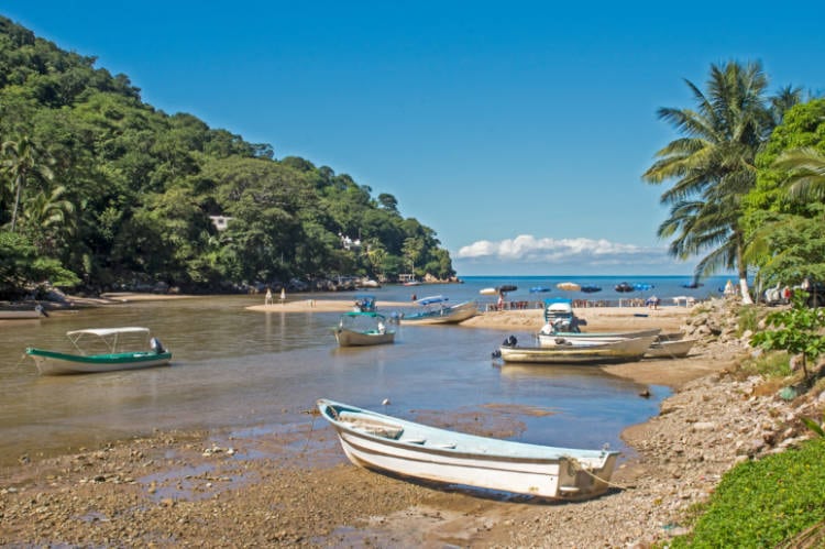 Boca de Tomatlan cove by Pacific Ocean near Puerto Vallarta