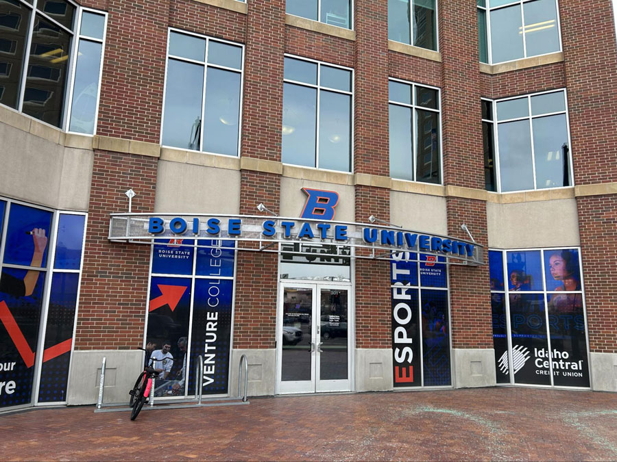 View from the entrance to Boise State University