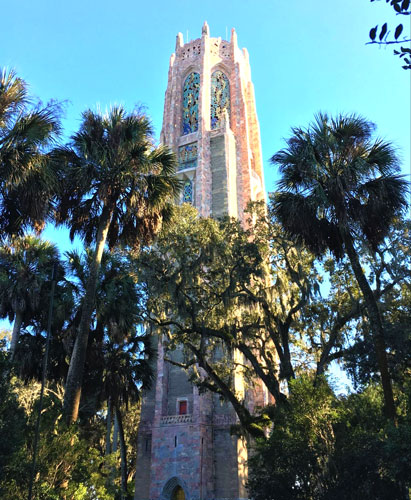 View of the Bok Tower Gardens and the trees around it