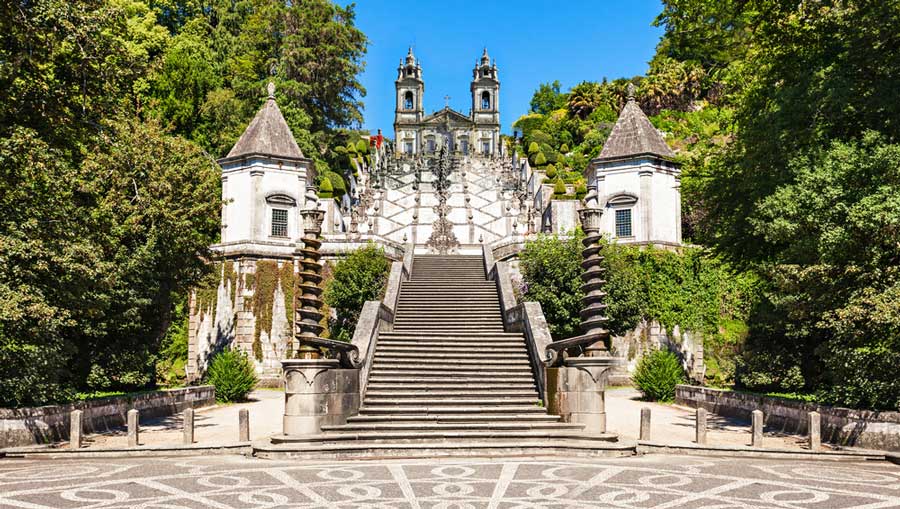 Clear blue sky over the Bom Jesus do Monte