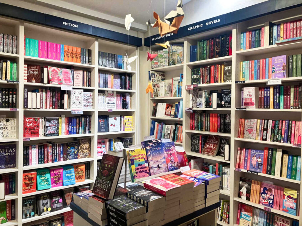 View of the books displayed on the shelves in Smith&Son