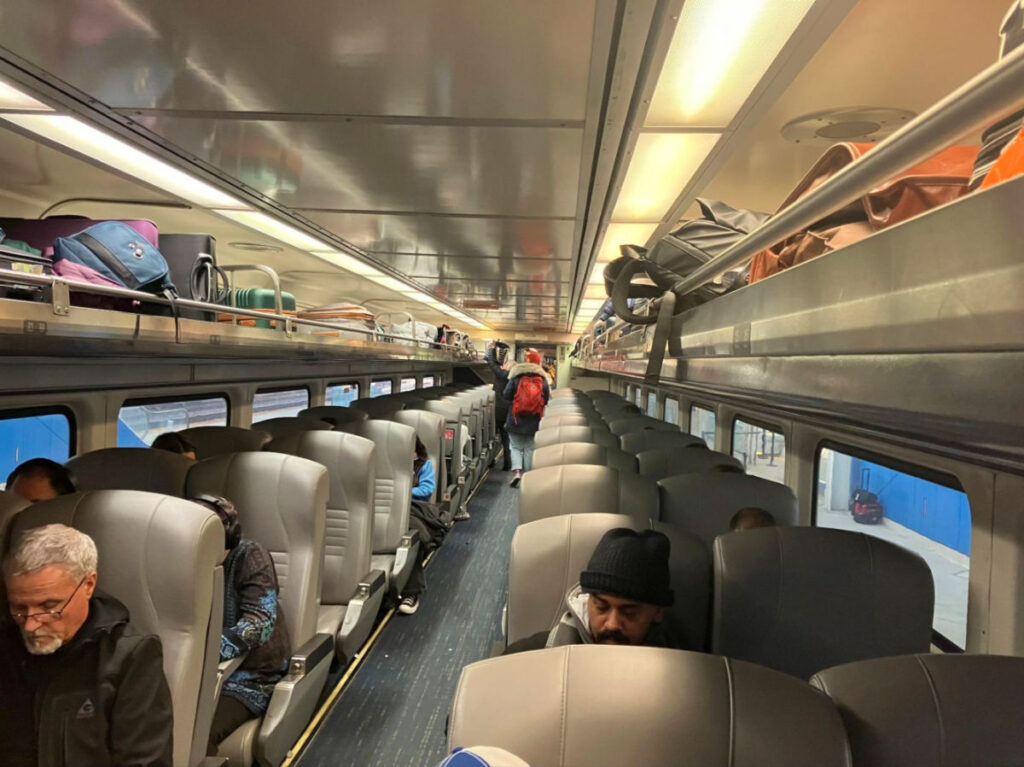View inside the Borealis featuring the two-by-two seating