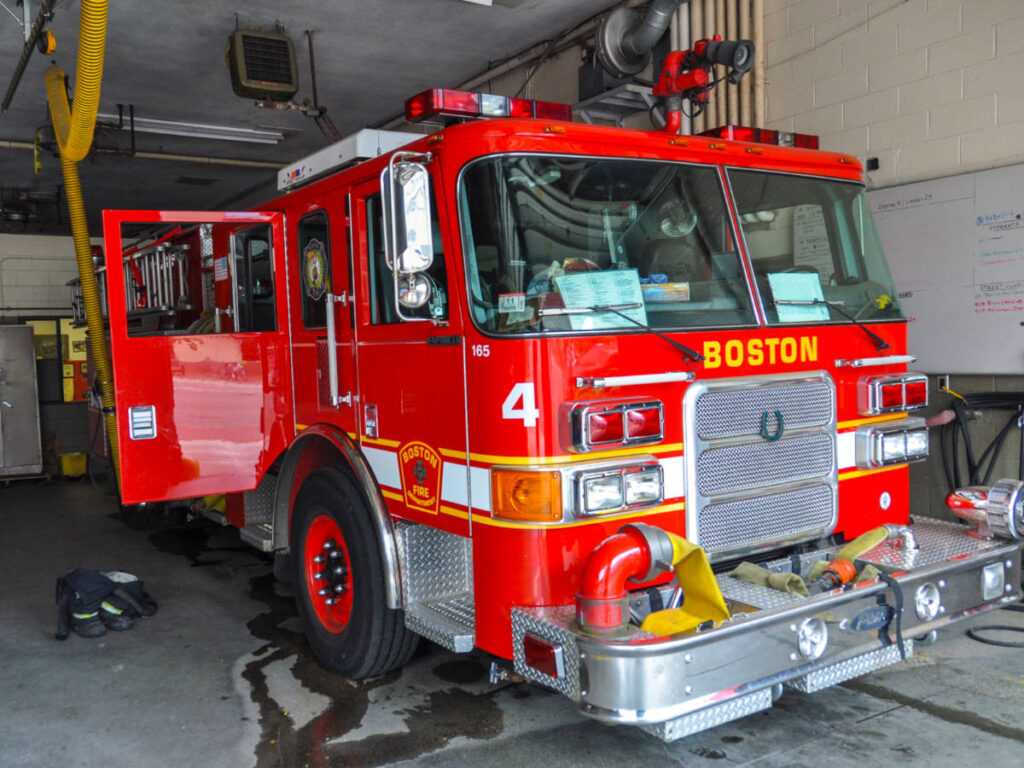 A fire truck in Boston Fire Museum