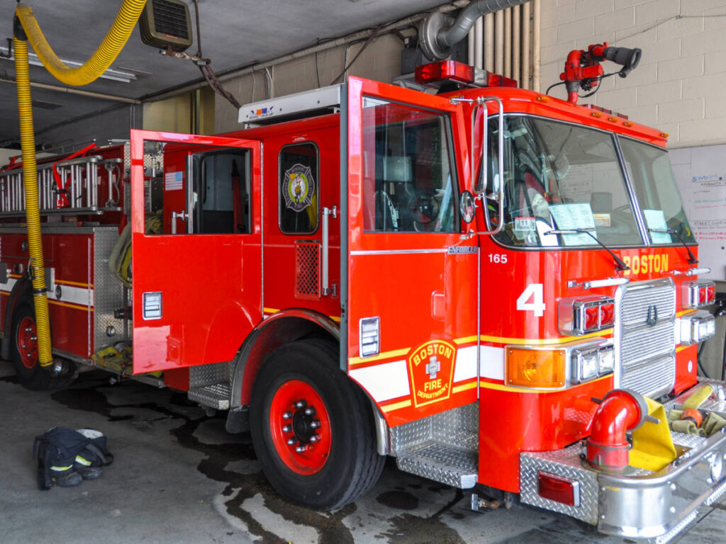 View of the Boston fire truck