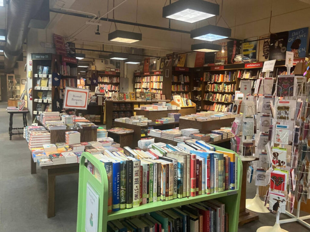 Books displayed inside the Boswell Book Company