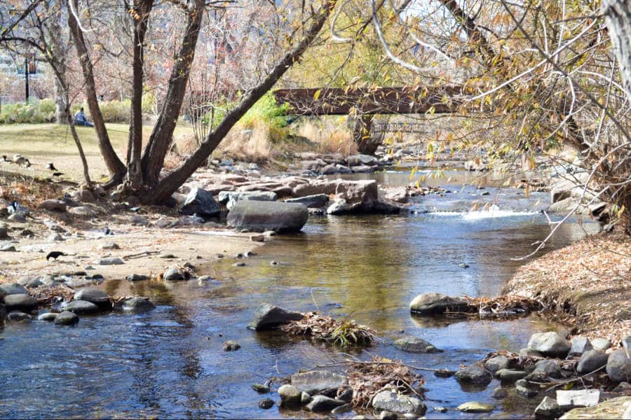 View of the Boulder Creek Path during the fall season