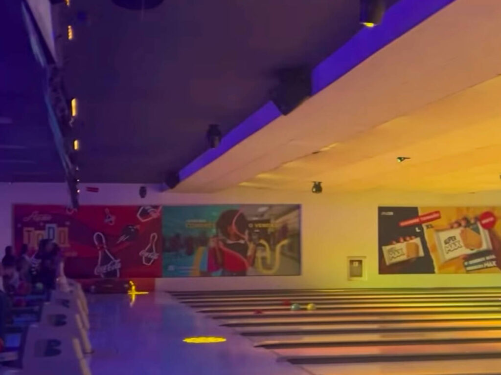 View of the bowling lanes at Sebelen Entertainment Center