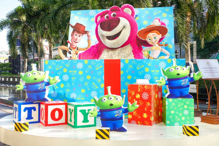 Toy Story movie characters displayed in Disneyland
