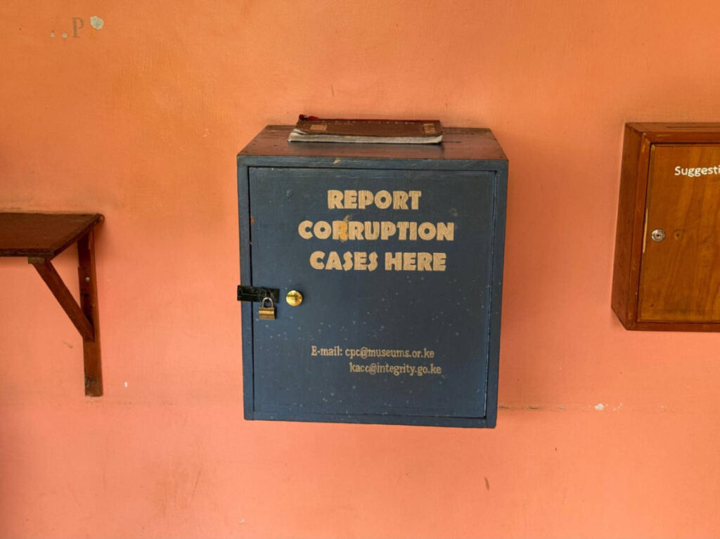 A box for corruption cases report on a museum in Nairobi