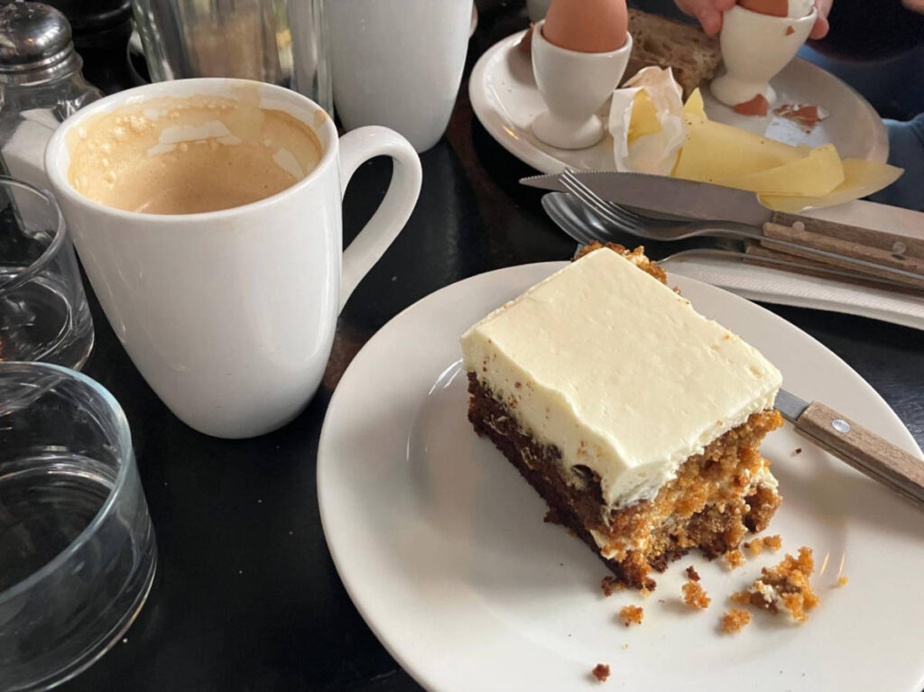 A coffee and a pastry at Merci