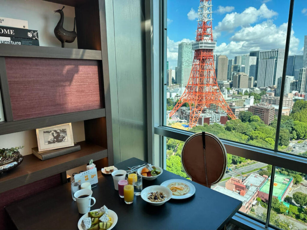 View while eating breakfast at the Prince Park Tower Tokyo Hotel