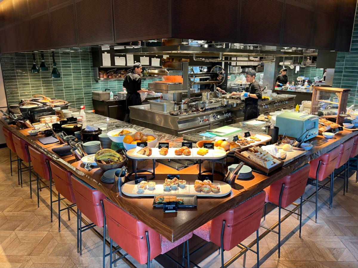 View of the food items at the Breakfast buffet at Hotel Indigo Tokyo Shibuya