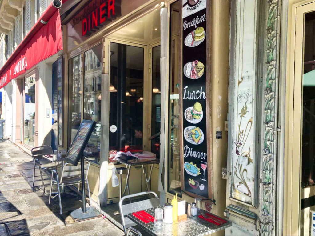 Exterior and entrance view of Breakfast in America