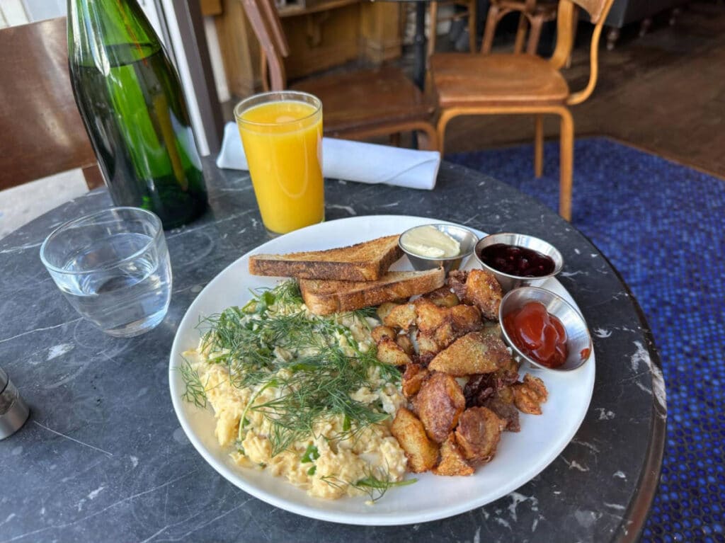 A breakfast meal served in Lula Cafe