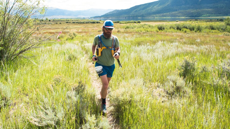 A man hiking on one of the trails in Colorado