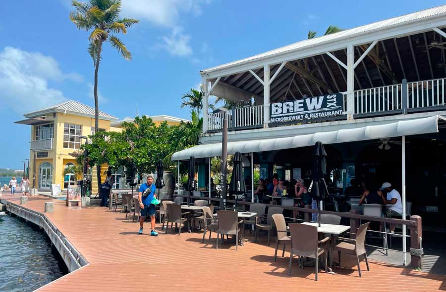 View of people at the Brew STX Microbrewery and Restaurant