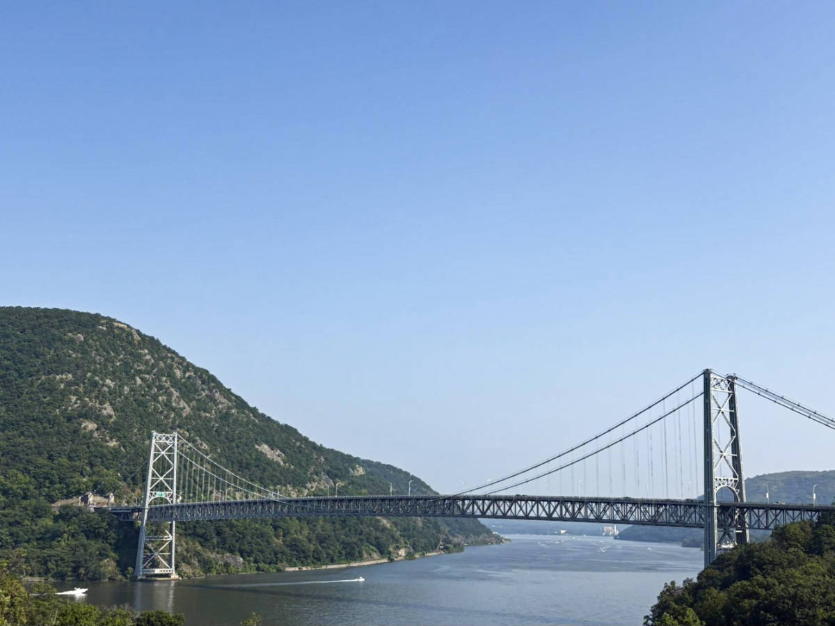 View of a bridge over the  Hudson River