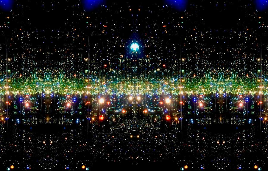 The Infinity Mirrored Room by Yayoi Kusama inside the Broad Museum