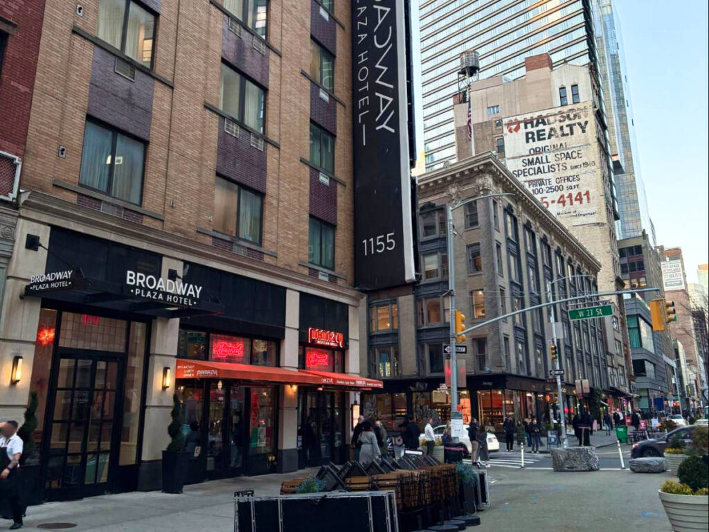 Exterior view of the Broadway Plaza Hotel