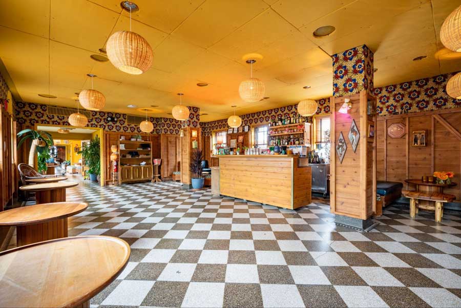 View from the inside of Broken Shaker in NYC