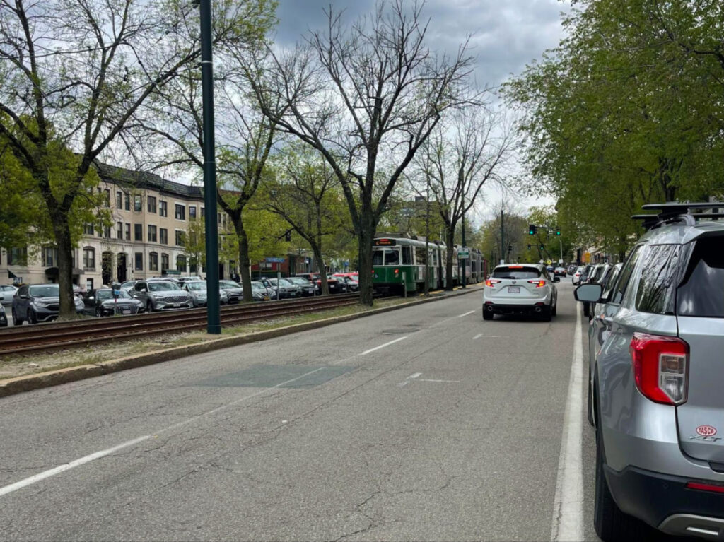 Street view of Brookline neighborhood