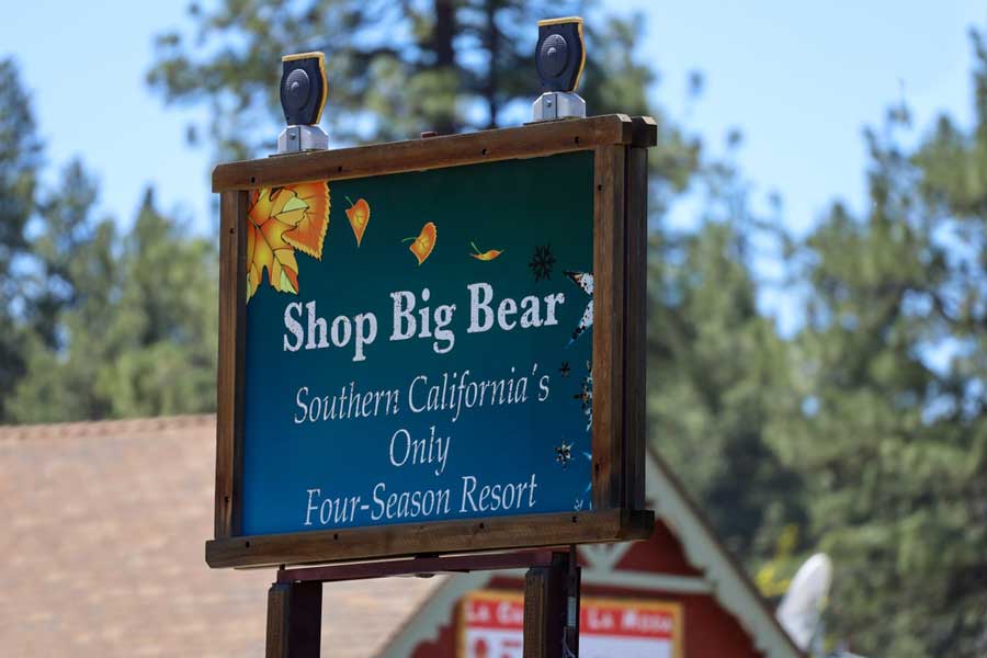 View of a signage in Brown Bear Gift Shop