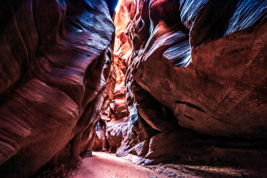 View of the Buckskin Gulch slot canyon at Wire Pass Trail in Kanab