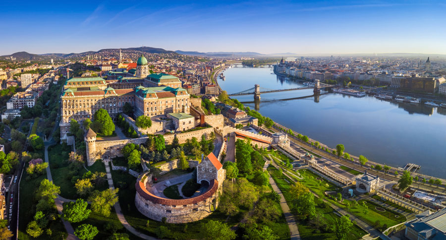 Aerial view of the Buda Castle Royal Palace