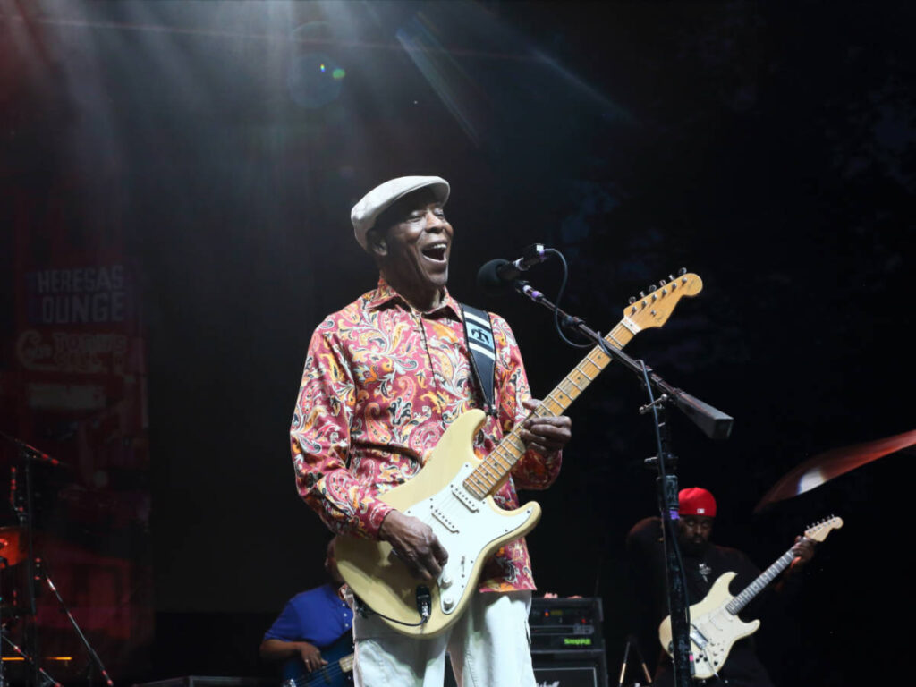 Buddy Guy performing with the band at SummerStage