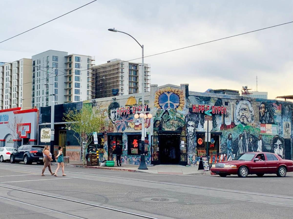 Colorful street are on Historic Fourth Avenue